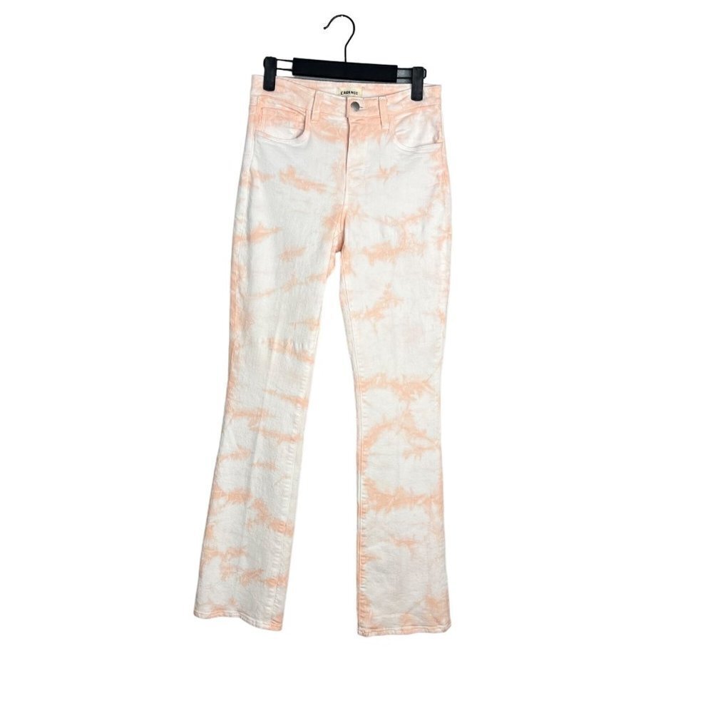 NWOT L'AGENCE Oriana High Rise Straight‎ Leg Jeans Tie Dye Size 25